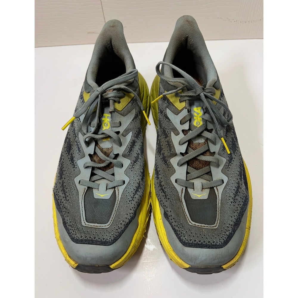 HOKA Speedgoat 5 Men's 12D Blue Yellow Running Shoes Vibram No Insoles